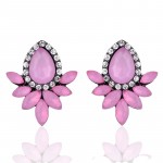 Pastel Pink Blush Angel Wing Statement Stud Earrings